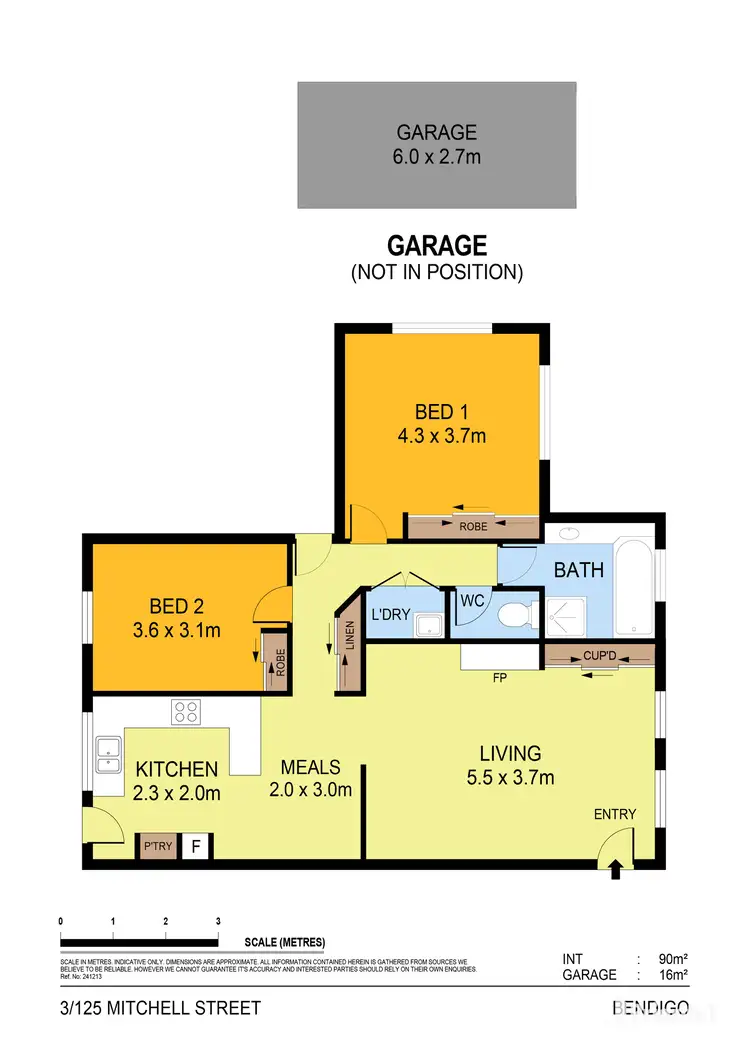 Floorplan of Homely unit listing, 3/125 Mitchell Street, Bendigo VIC 3550