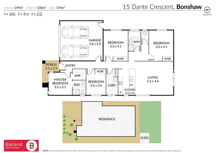 Floorplan of Homely house listing, 15 Dante Crescent, Bonshaw VIC 3352