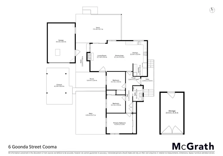 Floorplan of Homely house listing, 6 Goonda Street, Cooma NSW 2630