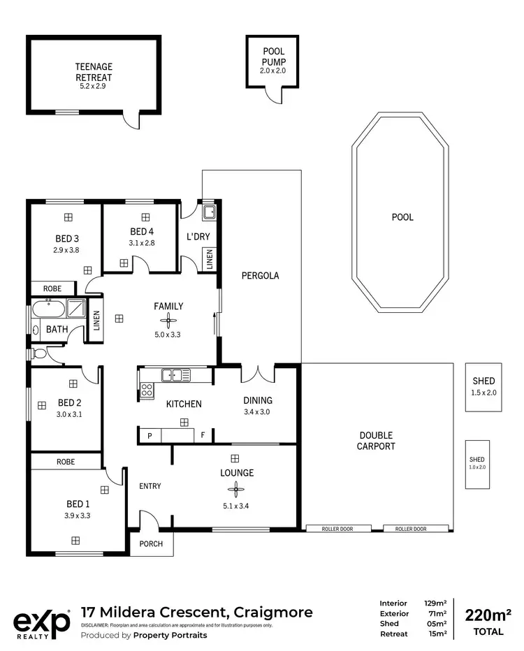 Floorplan of Homely house listing, 17 Mildera Crescent, Craigmore SA 5114