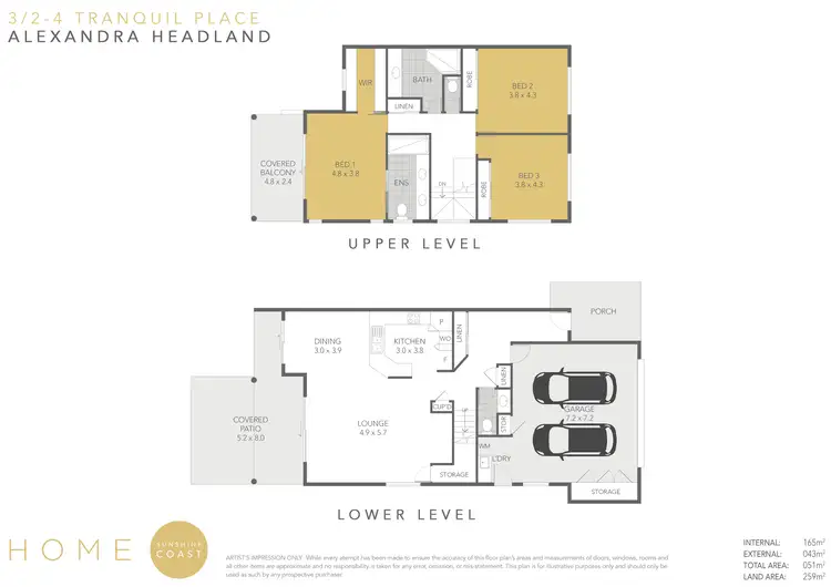 Floorplan of Homely townhouse listing, 3/2-4 Tranquil Place, Alexandra Headland QLD 4572