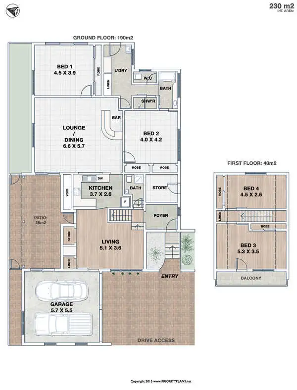 Floorplan of Homely semi-detached listing, 1/7 Gibbon Street, Lennox Head NSW 2478
