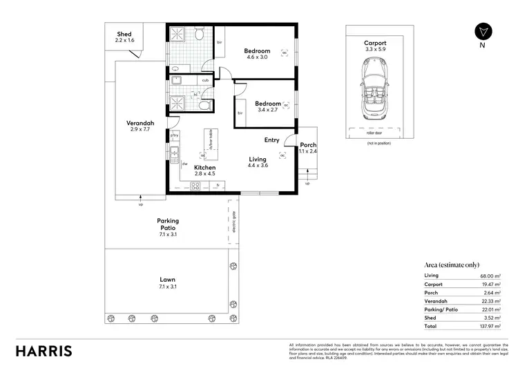 Floorplan of Homely unit listing, 1/302 Seacombe Road, Seacliff Park SA 5049