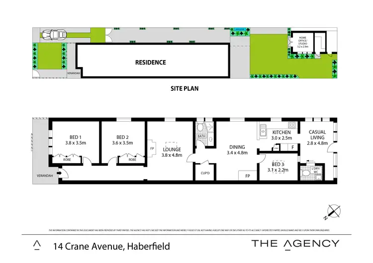 Floorplan of Homely semi-detached listing, 14 Crane Avenue, Haberfield NSW 2045
