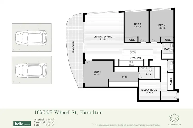 Floorplan of Homely unit listing, 10504/7 Wharf Street, Hamilton QLD 4007