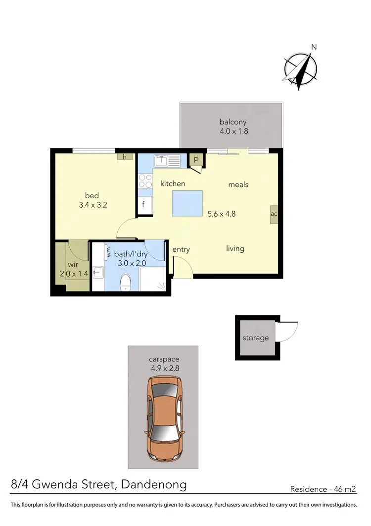 Floorplan of Homely apartment listing, 8/4 Gwenda Street, Dandenong VIC 3175