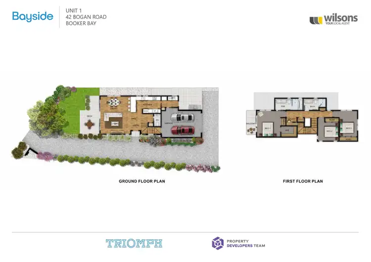 Floorplan of Homely townhouse listing, 1/42 Bogan Road, Booker Bay NSW 2257