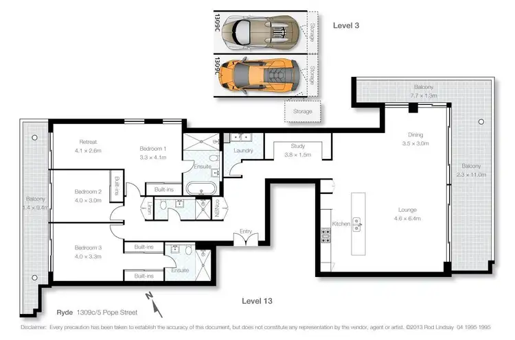 Floorplan of Homely apartment listing, 1309C/5 Pope Street, Ryde NSW 2112