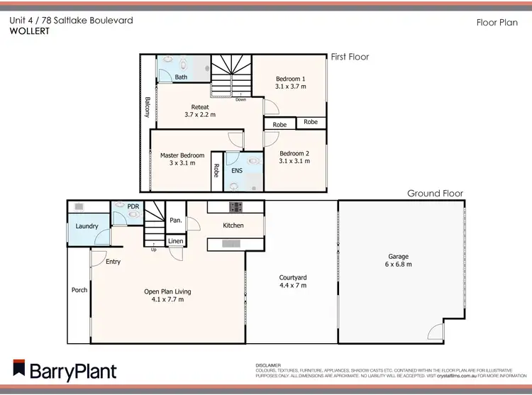 Floorplan of Homely townhouse listing, 4/78 Saltlake Boulevard, Wollert VIC 3750