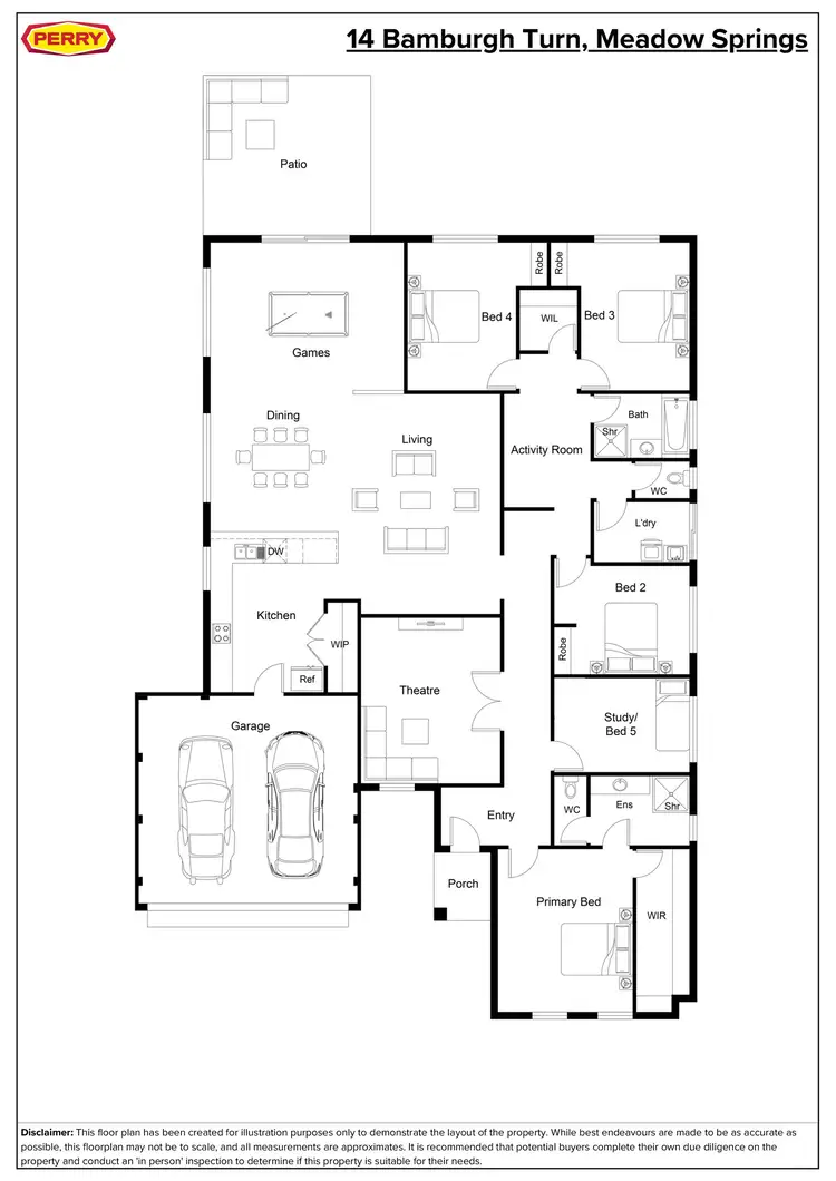 Floorplan of Homely house listing, 14 Bamburgh Turn, Meadow Springs WA 6210