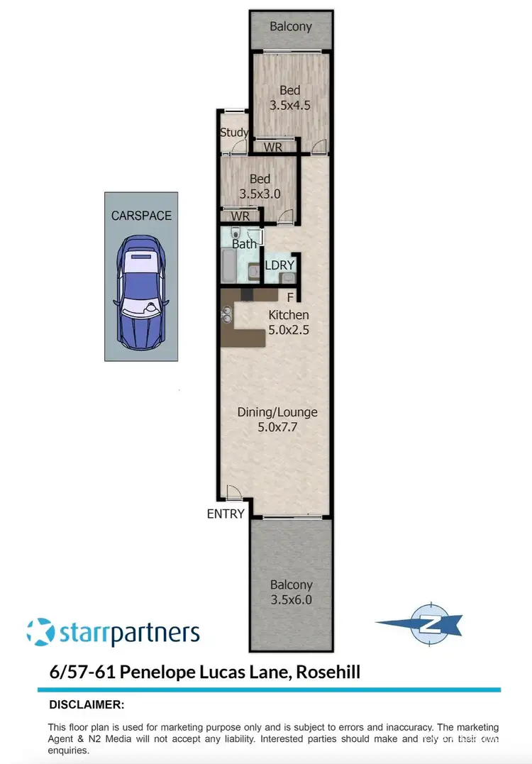 Floorplan of Homely unit listing, 6/57-61 Penelope Lucas Lane, Rosehill NSW 2142