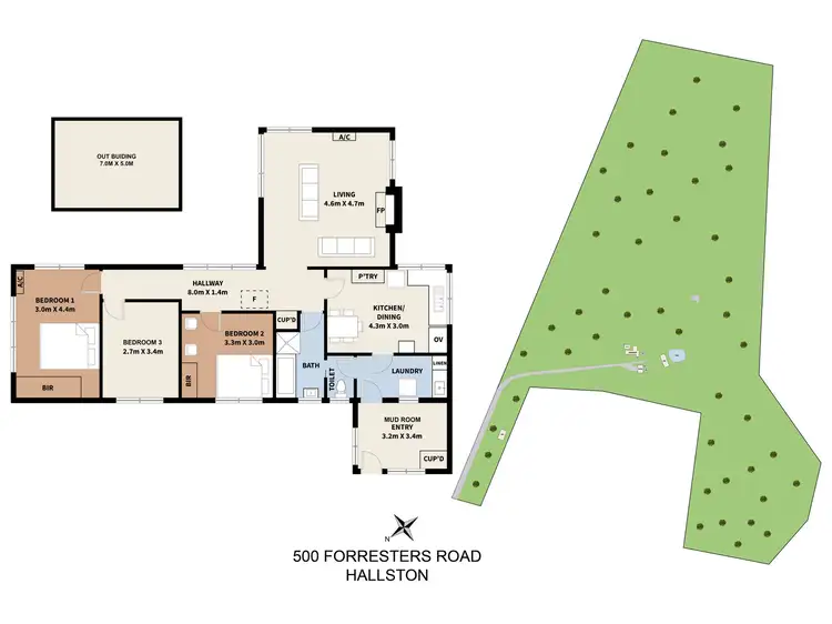 Floorplan of Homely rural property listing, 500 Forresters Road, Hallston VIC 3953