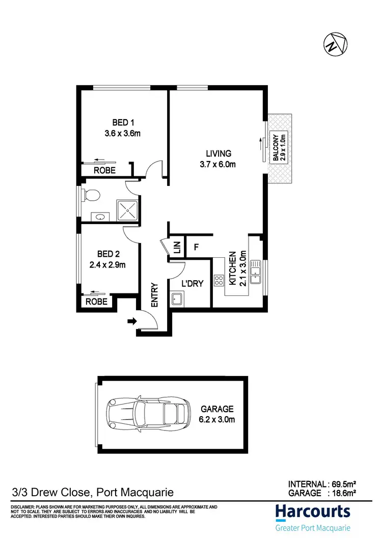 Floorplan of Homely unit listing, 3/3 Drew Close, Port Macquarie NSW 2444
