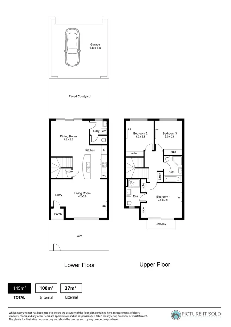 Floorplan of Homely townhouse listing, 24 Kernick Way, Brompton SA 5007