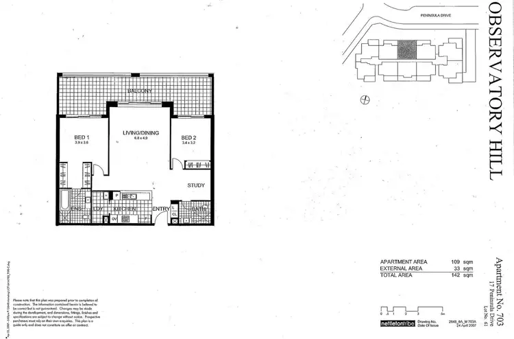 Floorplan of Homely apartment listing, 703/15-17 Peninsula Drive, Breakfast Point NSW 2137