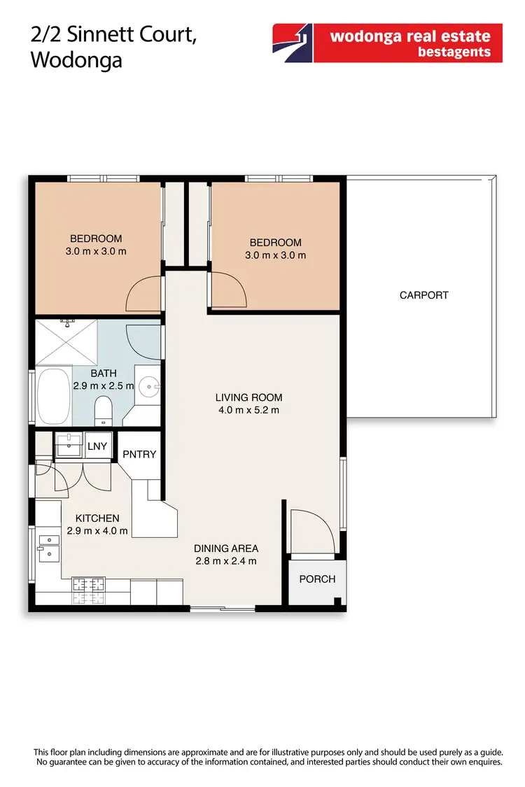 Floorplan of Homely unit listing, 2/2 Sinnett Court, West Wodonga VIC 3690