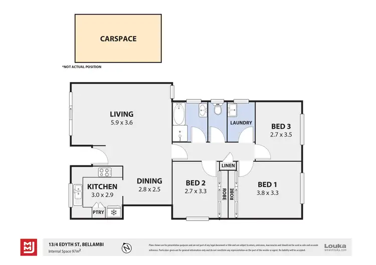 Floorplan of Homely villa listing, 13/4 Edyth Street, Bellambi NSW 2518