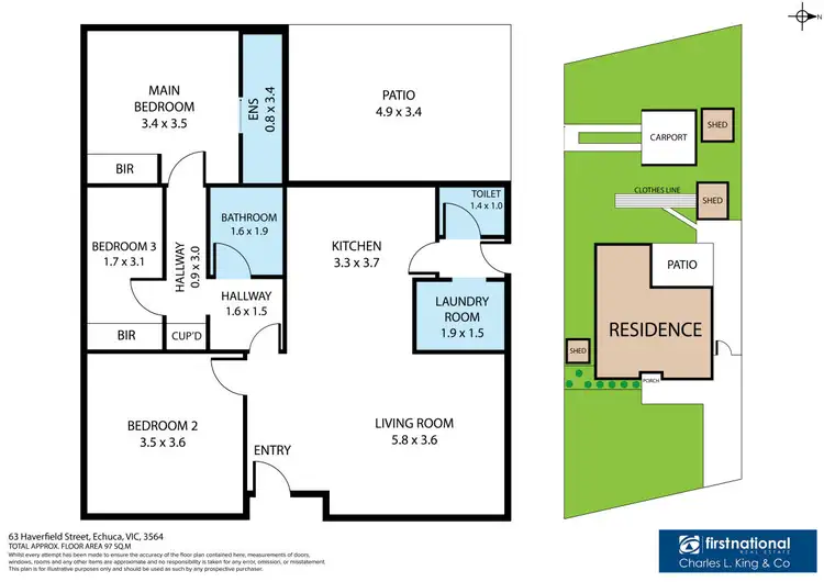 Floorplan of Homely house listing, 63 Haverfield Street, Echuca VIC 3564