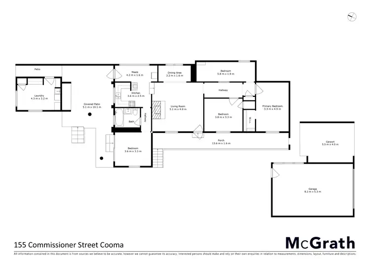 Floorplan of Homely house listing, 155 Commissioner Street, Cooma NSW 2630