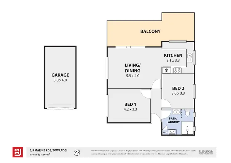 Floorplan of Homely unit listing, 3/8 Marine Parade, Towradgi NSW 2518