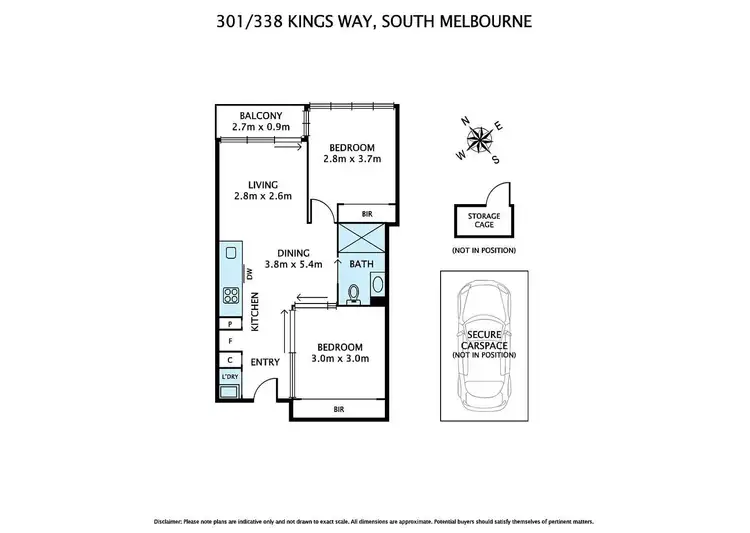 Floorplan of Homely apartment listing, 301/338 Kings Way, South Melbourne VIC 3205