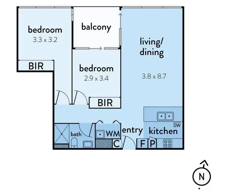 Floorplan of Homely apartment listing, 1402/81 South Wharf Drive, Docklands VIC 3008