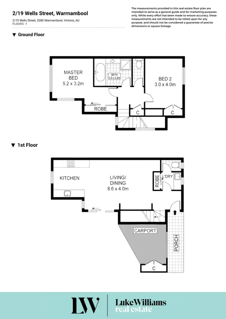 Floorplan of Homely townhouse listing, 2/19 Wells Street, Warrnambool VIC 3280