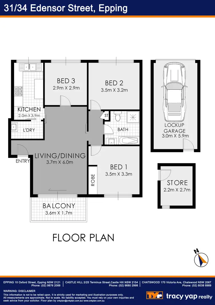 Floorplan of Homely apartment listing, 31/34-40 Edensor Street, Epping NSW 2121