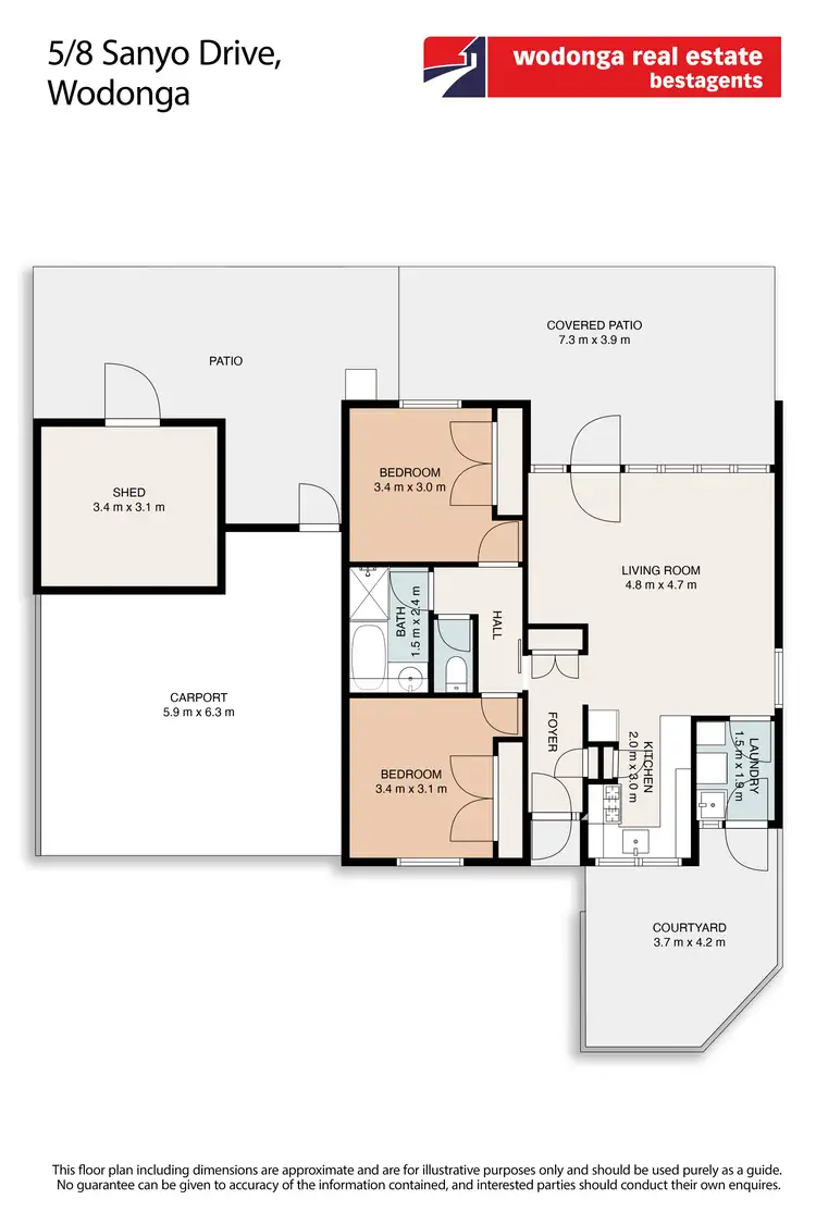 Floorplan of Homely unit listing, 5/8 Sanyo Drive, Wodonga VIC 3690