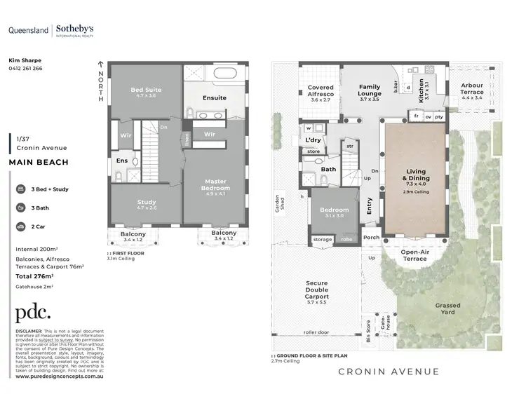 Floorplan of Homely villa listing, 1/37 Cronin Avenue, Main Beach QLD 4217
