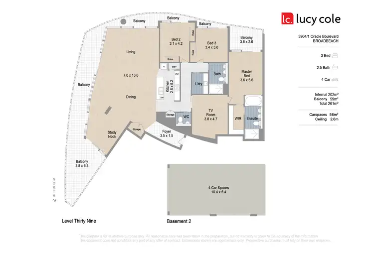 Floorplan of Homely apartment listing, 3904/1 Oracle Boulevard, Broadbeach QLD 4218