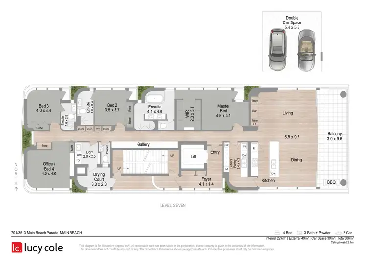 Floorplan of Homely apartment listing, 701/3513 Main Beach Parade, Main Beach QLD 4217