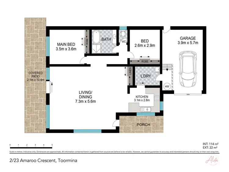 Floorplan of Homely villa listing, 2/23 Amaroo Crescent, Toormina NSW 2452