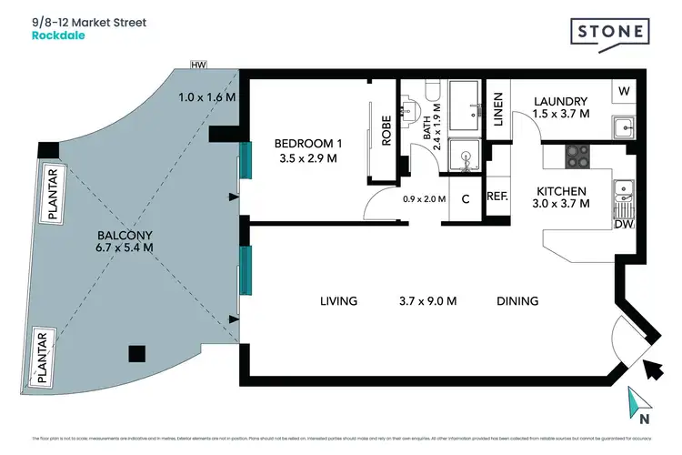 Floorplan of Homely unit listing, 9/8-12 Market Street, Rockdale NSW 2216