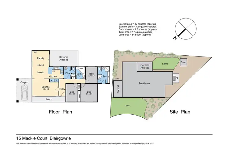 Floorplan of Homely house listing, 15 Mackie Court, Blairgowrie VIC 3942