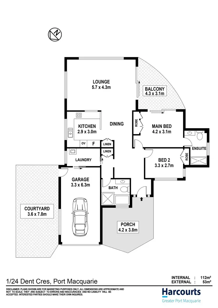 Floorplan of Homely unit listing, 3/24 Dent Crescent, Port Macquarie NSW 2444