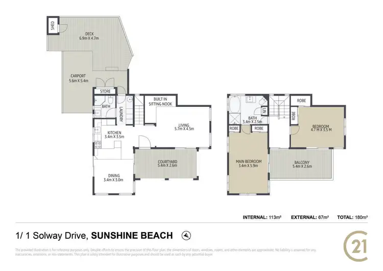 Floorplan of Homely townhouse listing, 1/1 Solway Drive, Sunshine Beach QLD 4567
