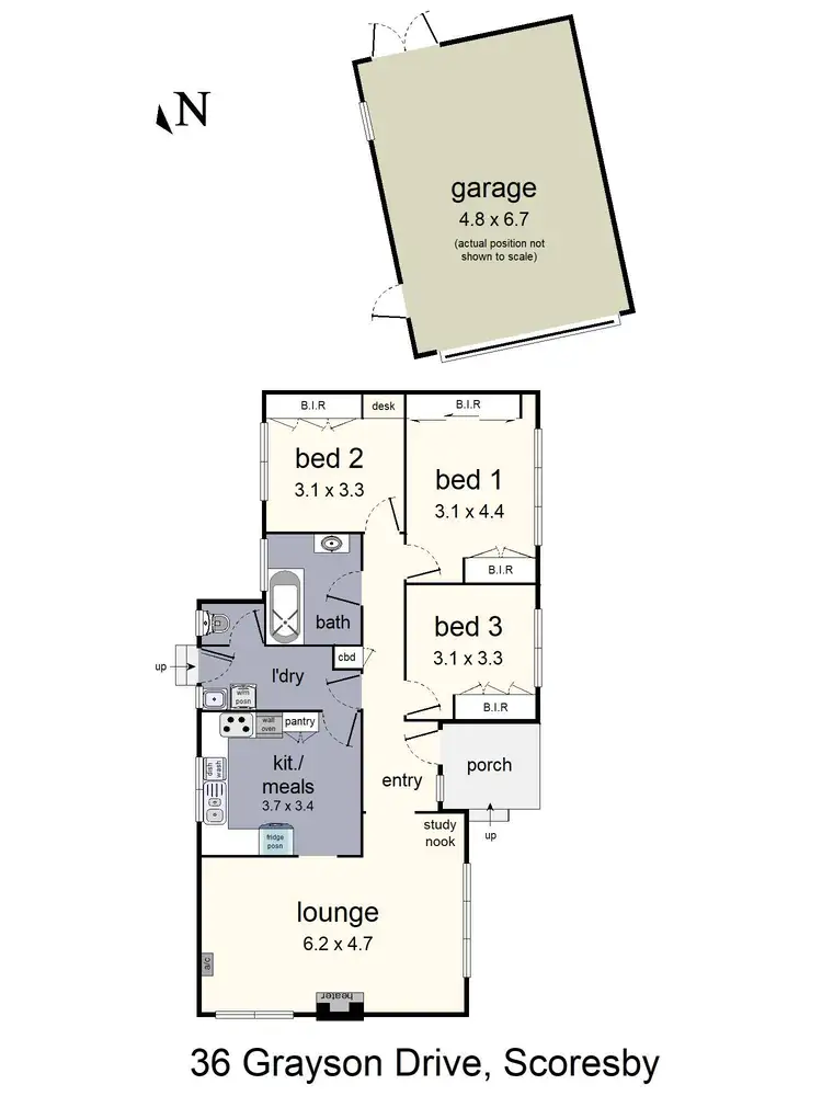 Floorplan of Homely house listing, 36 Grayson Drive, Scoresby VIC 3179