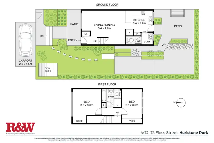 Floorplan of Homely townhouse listing, 6/74 Floss Street, Hurlstone Park NSW 2193