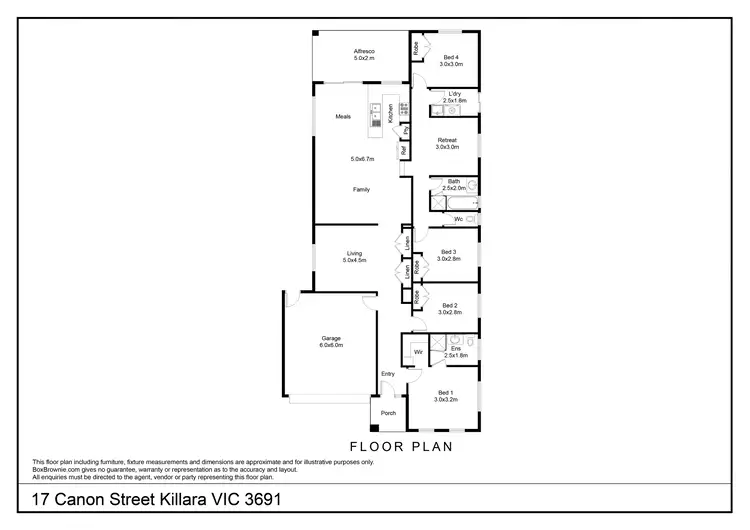 Floorplan of Homely house listing, 17 Canon Street, Leneva VIC 3691