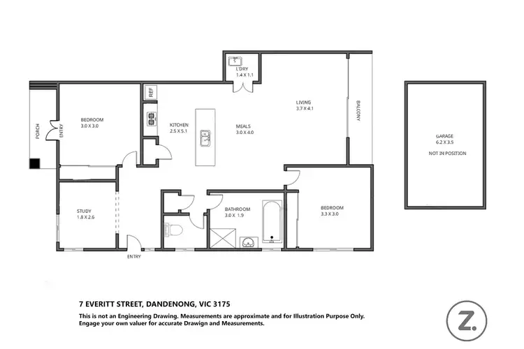 Floorplan of Homely house listing, 7 Everitt Street, Dandenong VIC 3175