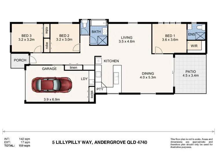 Floorplan of Homely house listing, 5 Lillypilly Way, Andergrove QLD 4740