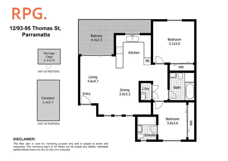 Floorplan of Homely apartment listing, 12/93-95 Thomas Street, Parramatta NSW 2150