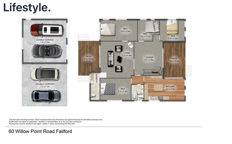Floorplan of Homely rural property listing, 60 Willow Point Road, Failford NSW 2430