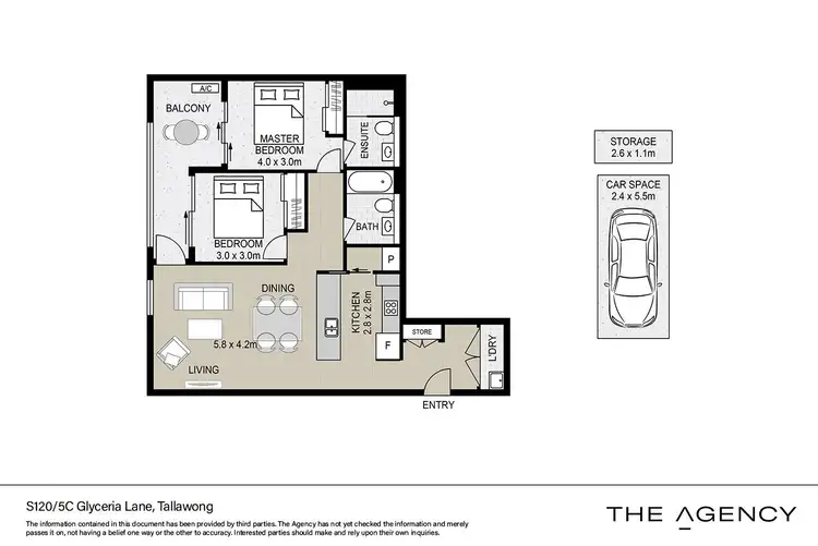 Floorplan of Homely apartment listing, S120/5C Glyceria Lane, Tallawong NSW 2762