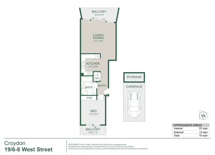 Floorplan of Homely apartment listing, 19/6-8 West Street, Croydon NSW 2132