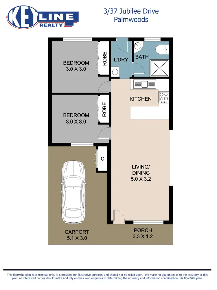 Floorplan of Homely unit listing, 3/37 Jubilee Drive, Palmwoods QLD 4555