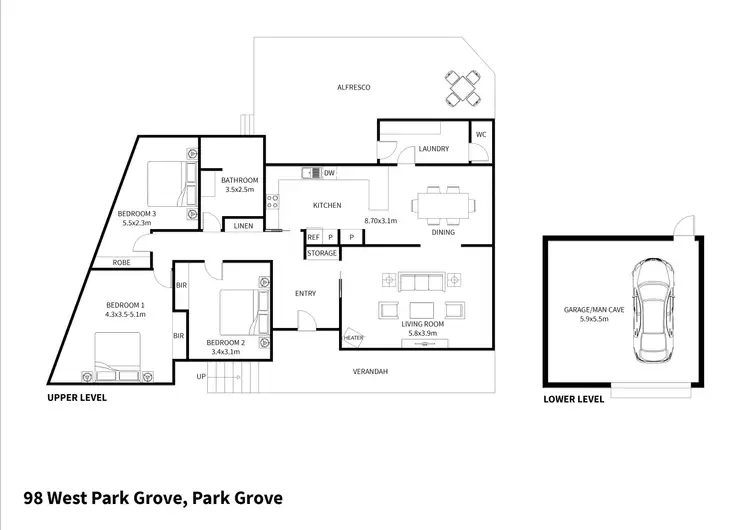 Floorplan of Homely house listing, 98 West Park Grove, Park Grove TAS 7320