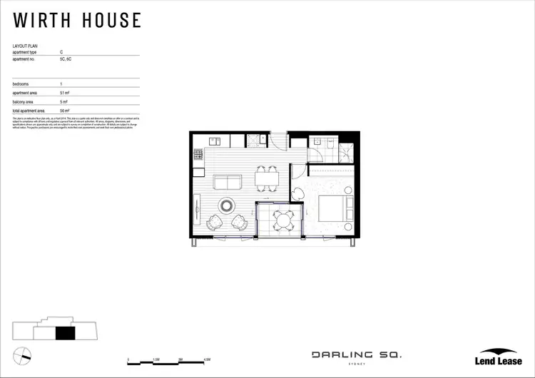 Floorplan of Homely apartment listing, 2062/53 Tumbalong Boulevard, Haymarket NSW 2000