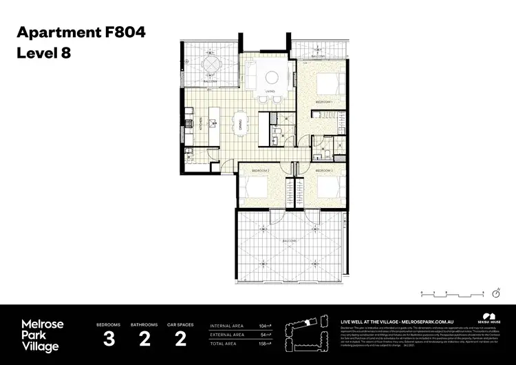 Floorplan of Homely apartment listing, 804/2F Appleroth Street, Melrose Park NSW 2114